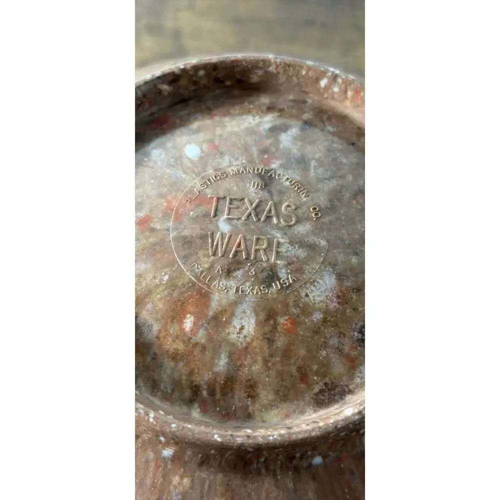 Vintage Texas Ware 118 Brown Multi Confetti Melamine Mixing Bowl Dallas, TX USA